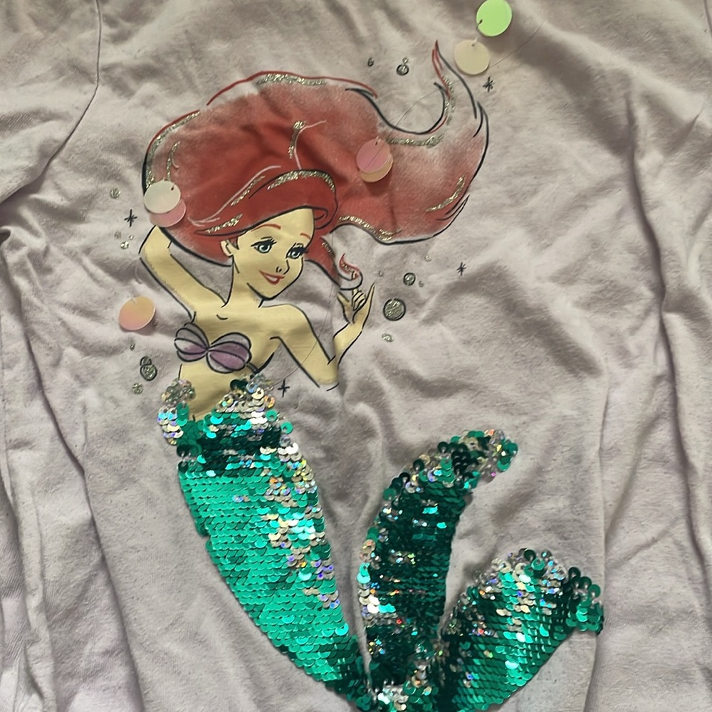 Little Mermaid flippy sequins long sleeve shirt - Picture 2 of 2